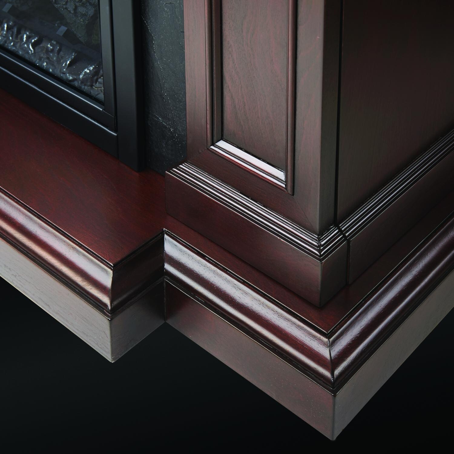 Napoleon Harlow 33-Inch Electric Fireplace - Mahogany - Moulding Detail thumbnail