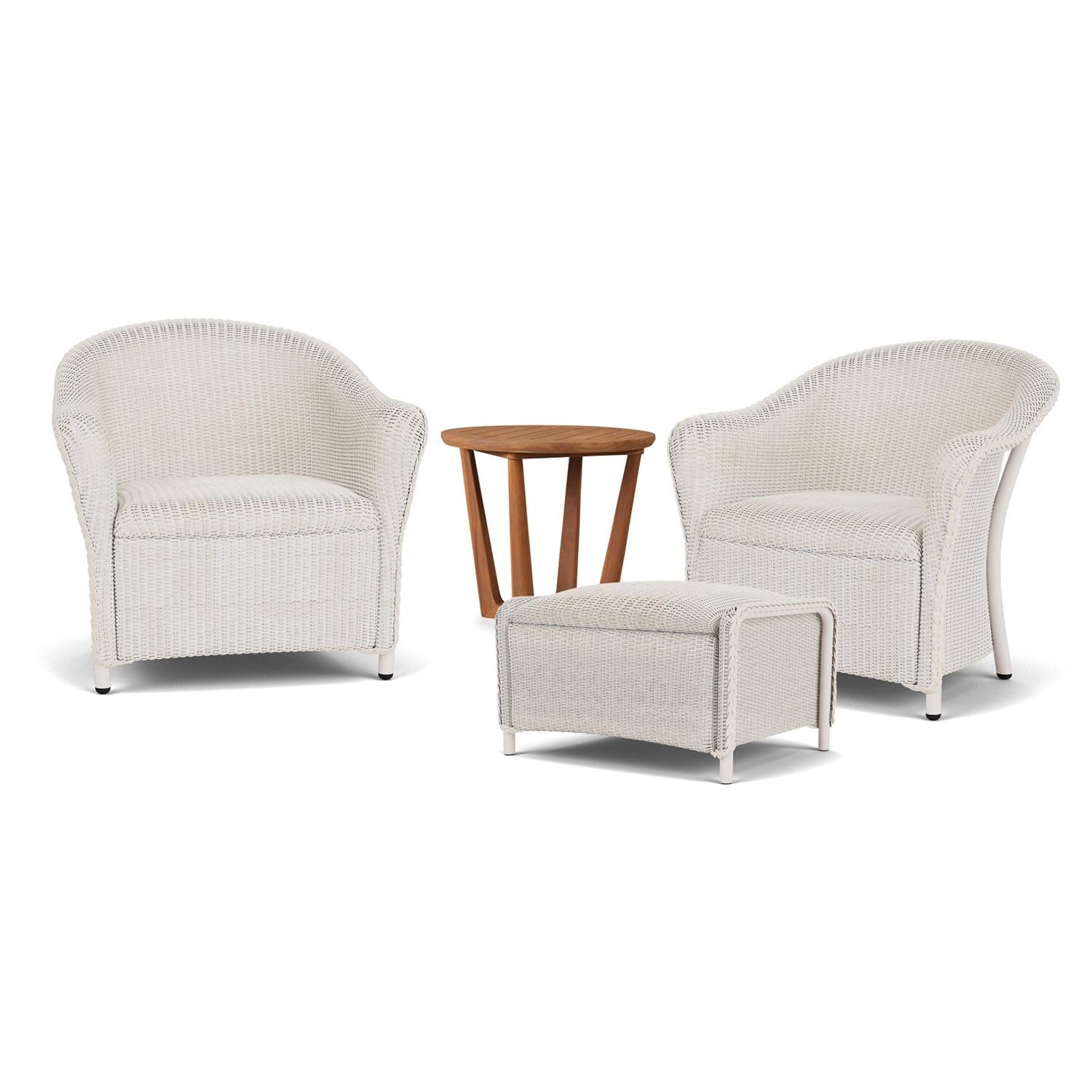 Reflections 4 Pc Lloyd Loom Seating Set in Antique White by Lloyd Flanders