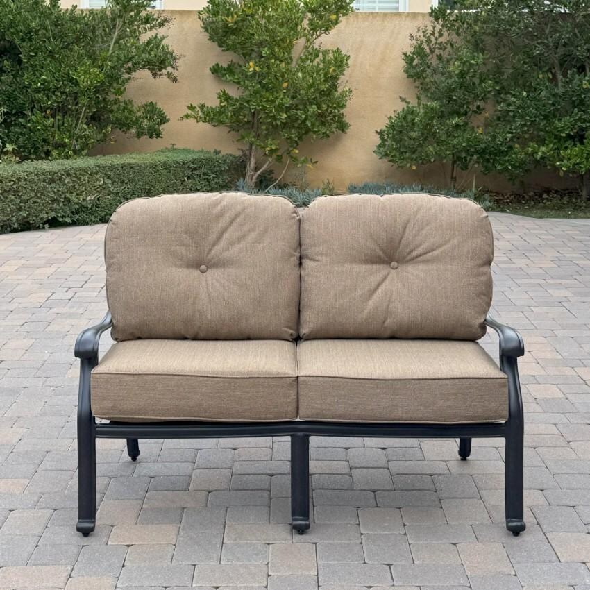 Darlee Elisabeth Patio Deep Seating Loveseat - Antique Bronze - Lifestyle thumbnail