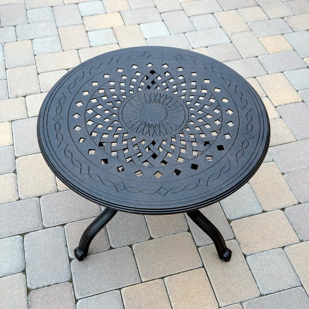 Darlee Nassau 3-Piece Patio Adjustable Club Chair Conversation Set with 24 Inch Round End Table - Table - Lifestyle thumbnail