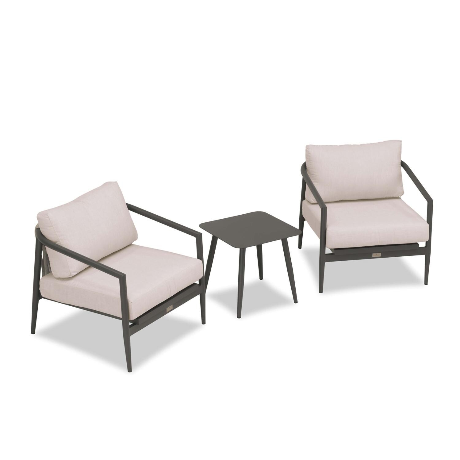 Lakeview Midnight Cove 3 Pc Aluminum Club Chair Seating Set in Slate/Pebble Gray/Cast Silver - Top - White Background thumbnail
