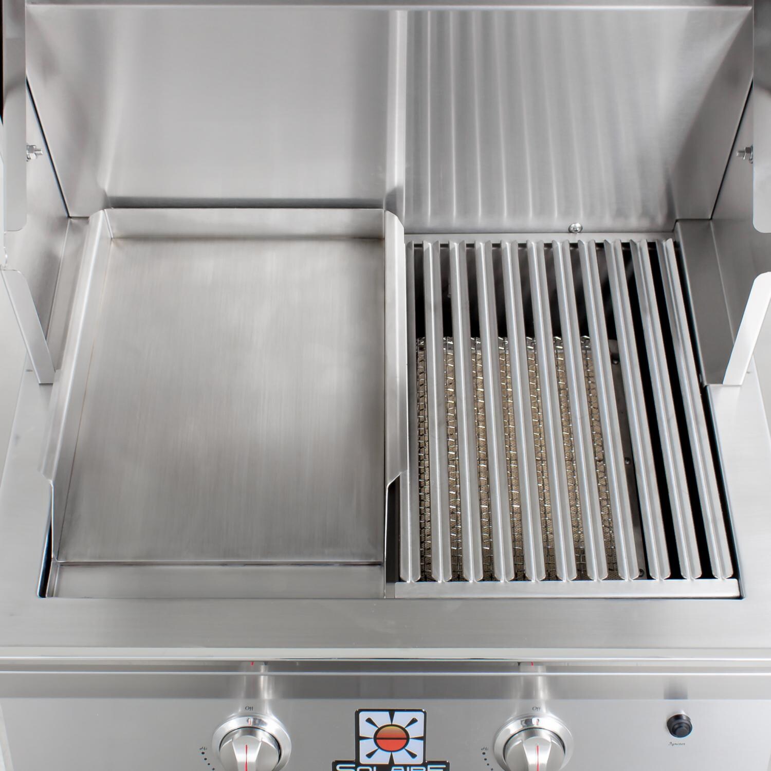Solaire Stainless Steel Griddle Plate on Grill thumbnail