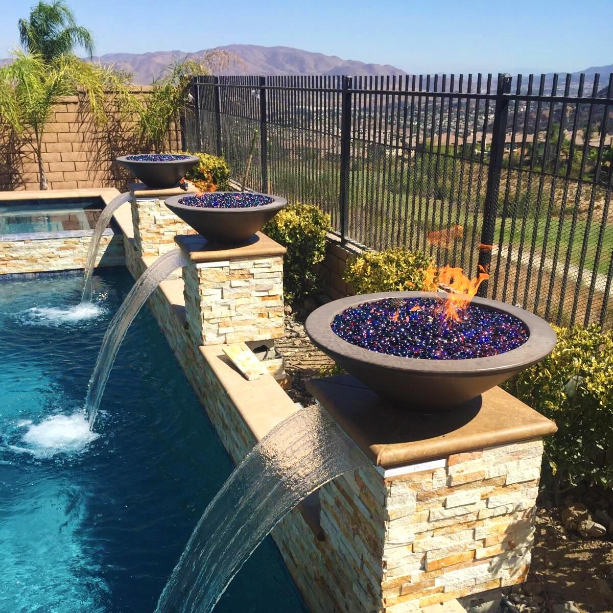 Top Fires by The Outdoor Plus Cazo Gas Fire Bowl - Chocolate - Lifestyle - Fireglass Sold Separately - This listing is for a single fire bowl thumbnail