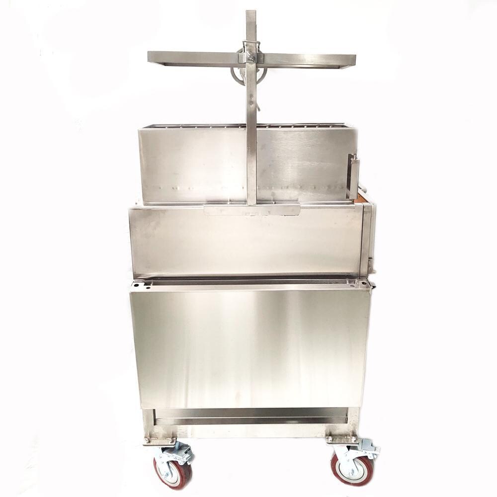 Tagwood BBQ BBQ23SS XL Argentine Santa Maria Wood Fire & Charcoal Grill - Side Shelf Folded Down thumbnail