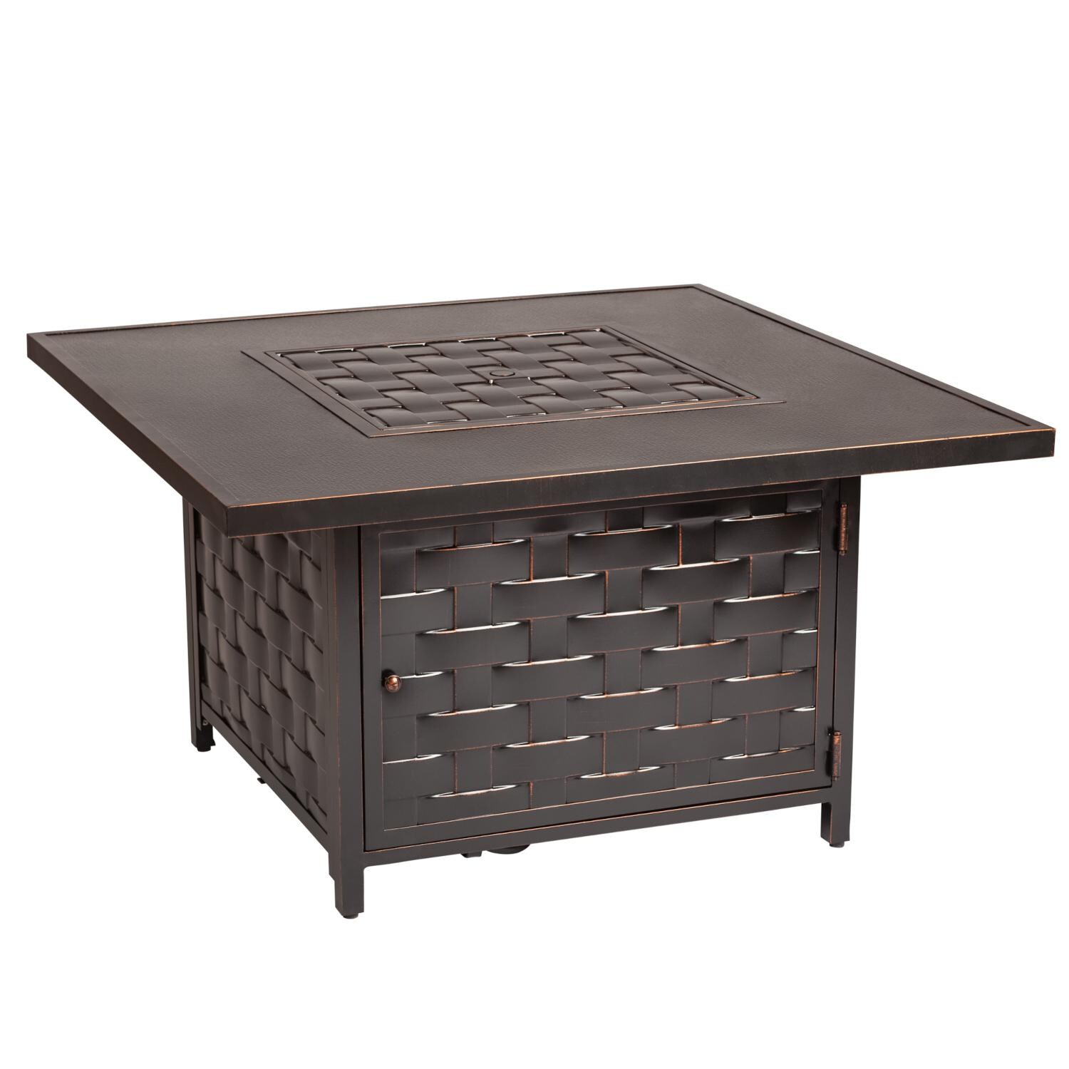 Ultimate Patio SC62572 Magnolia Way 42-Inch Square Aluminum Propane Fire Pit Table - Full View thumbnail