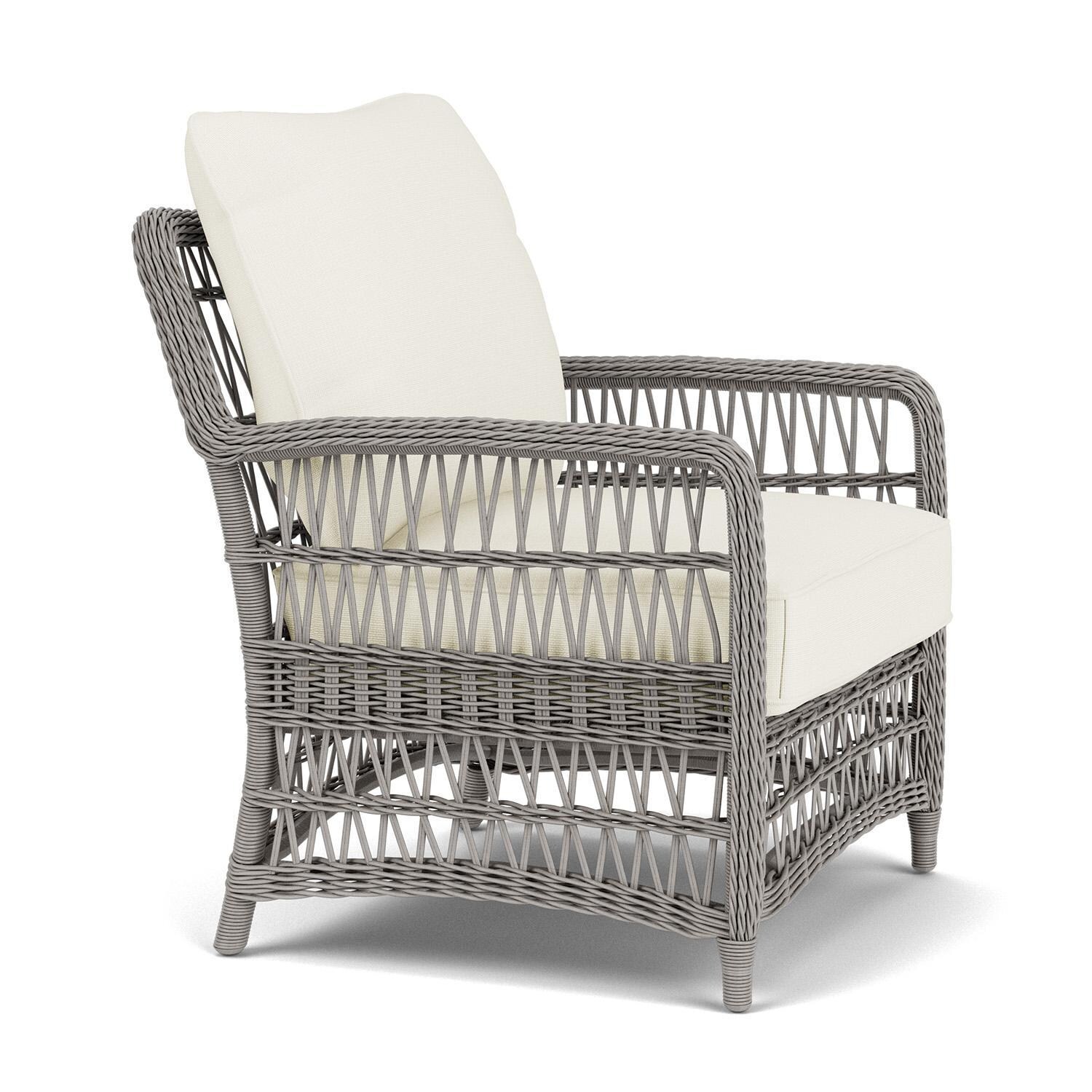 Lloyd Flanders Mackinac Lounge Chair in Putty Finish with Sailcloth Salt Fabric - Right Side thumbnail