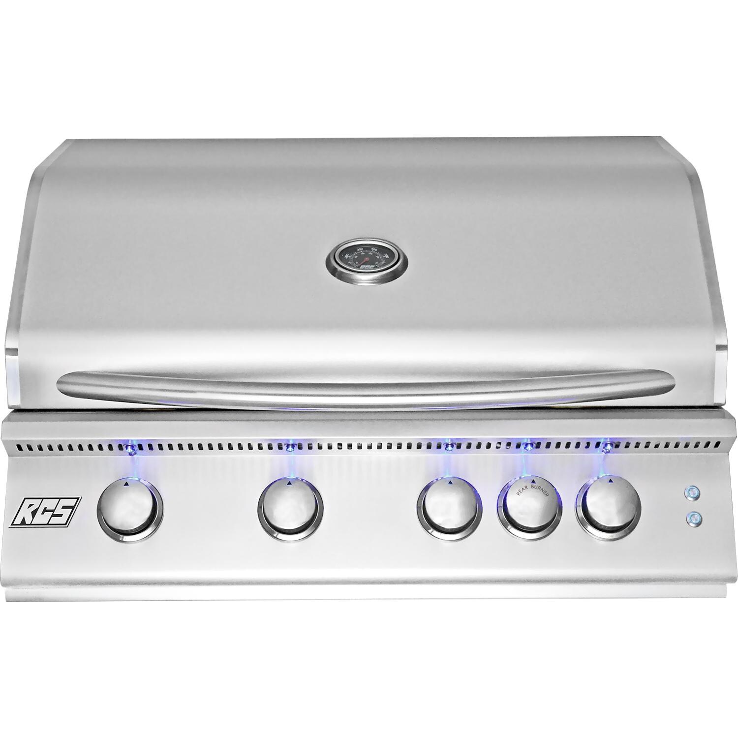 RCS Premier Series 32-Inch 4-Burner Built-In Natural Gas Grill With Rear Infrared Burner & Grill Lights - RJC32AL image