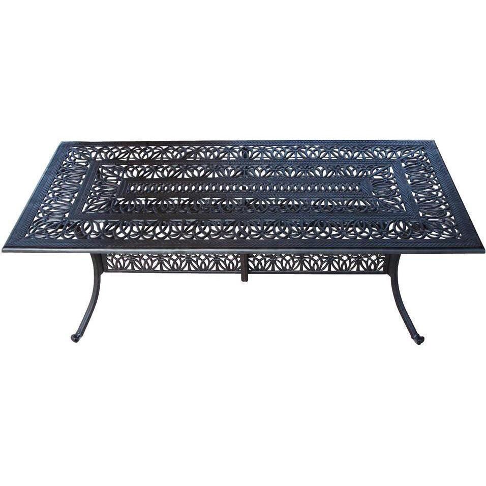 84 X 42 Inch Cast Aluminum Rectangle Patio Dining Table By Lakeview