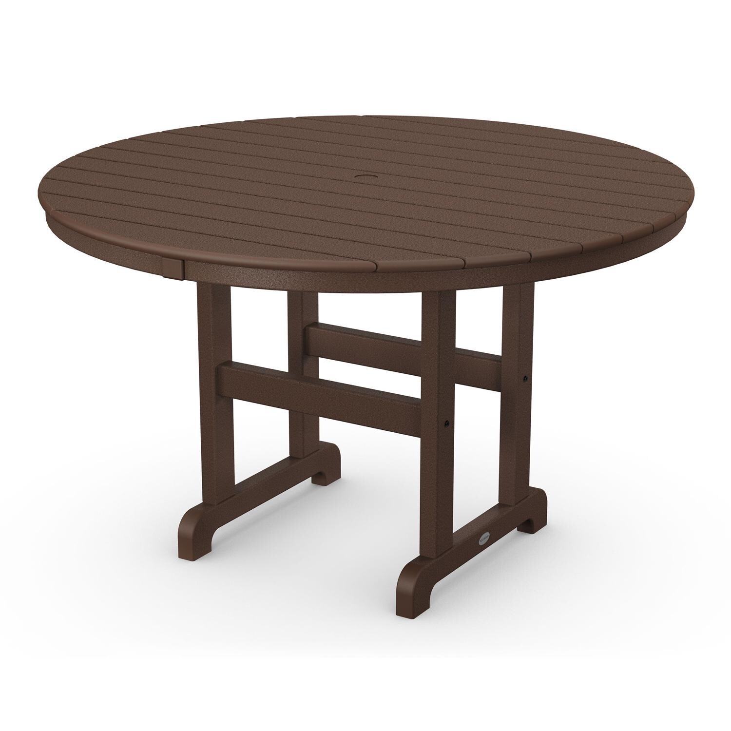 POLYWOOD 48-Inch Round Dining Table - Mahogany