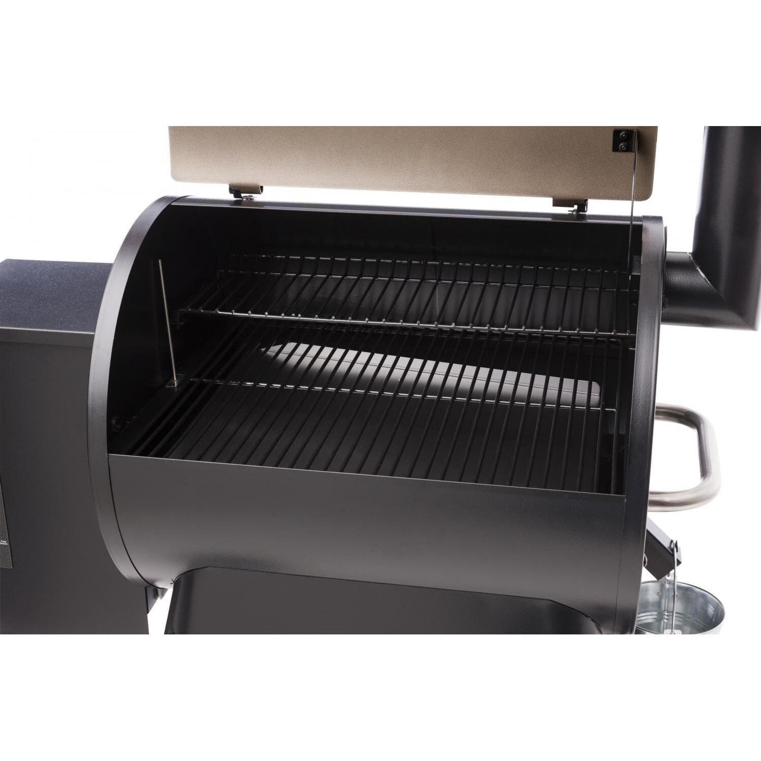 Traeger Pro Series 22 Bronze Pellet Grill On Cart - Lid Open thumbnail