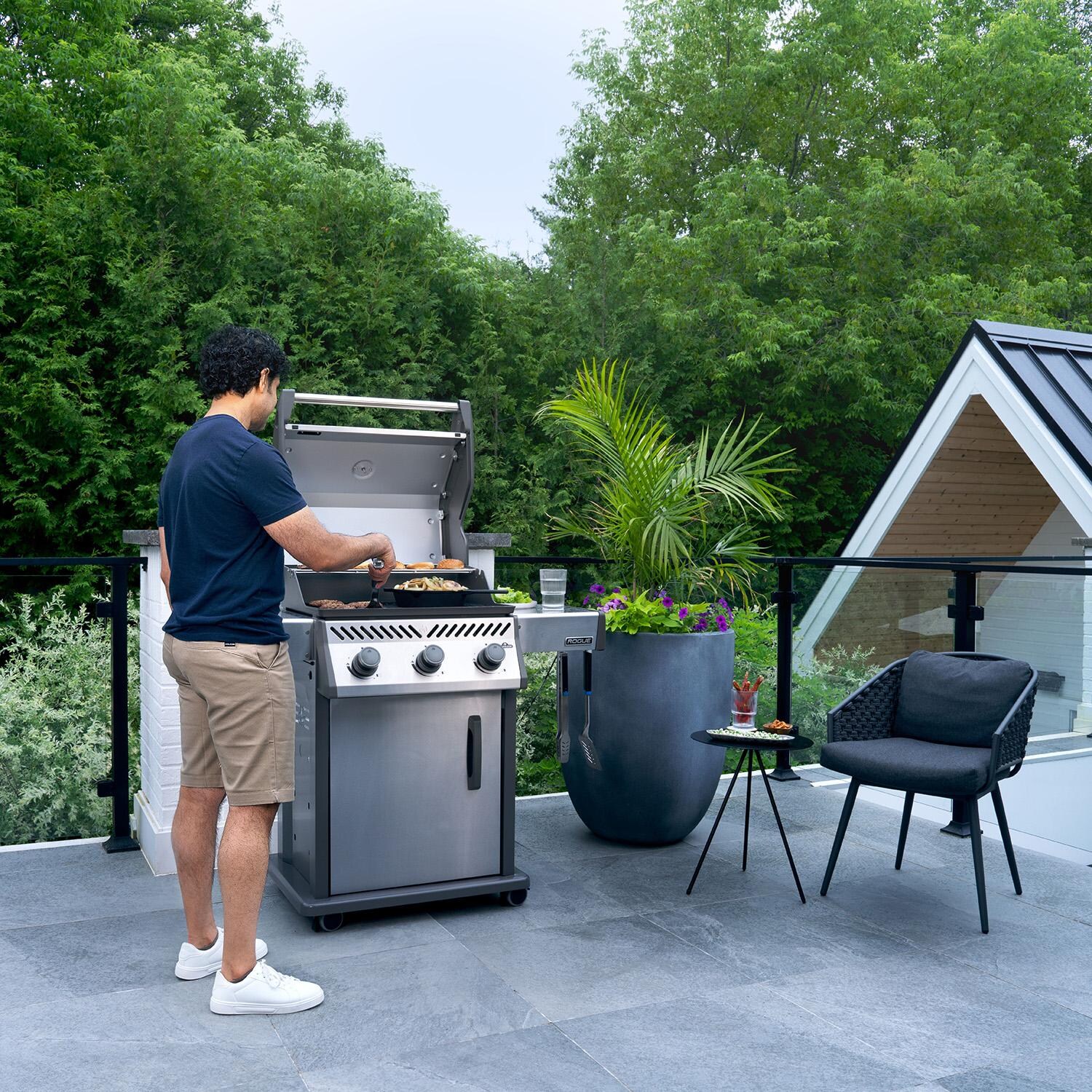 Napoleon R425PSS-2 Rogue 425 3-Burner Propane Grill - Lip Up - Lifestyle thumbnail