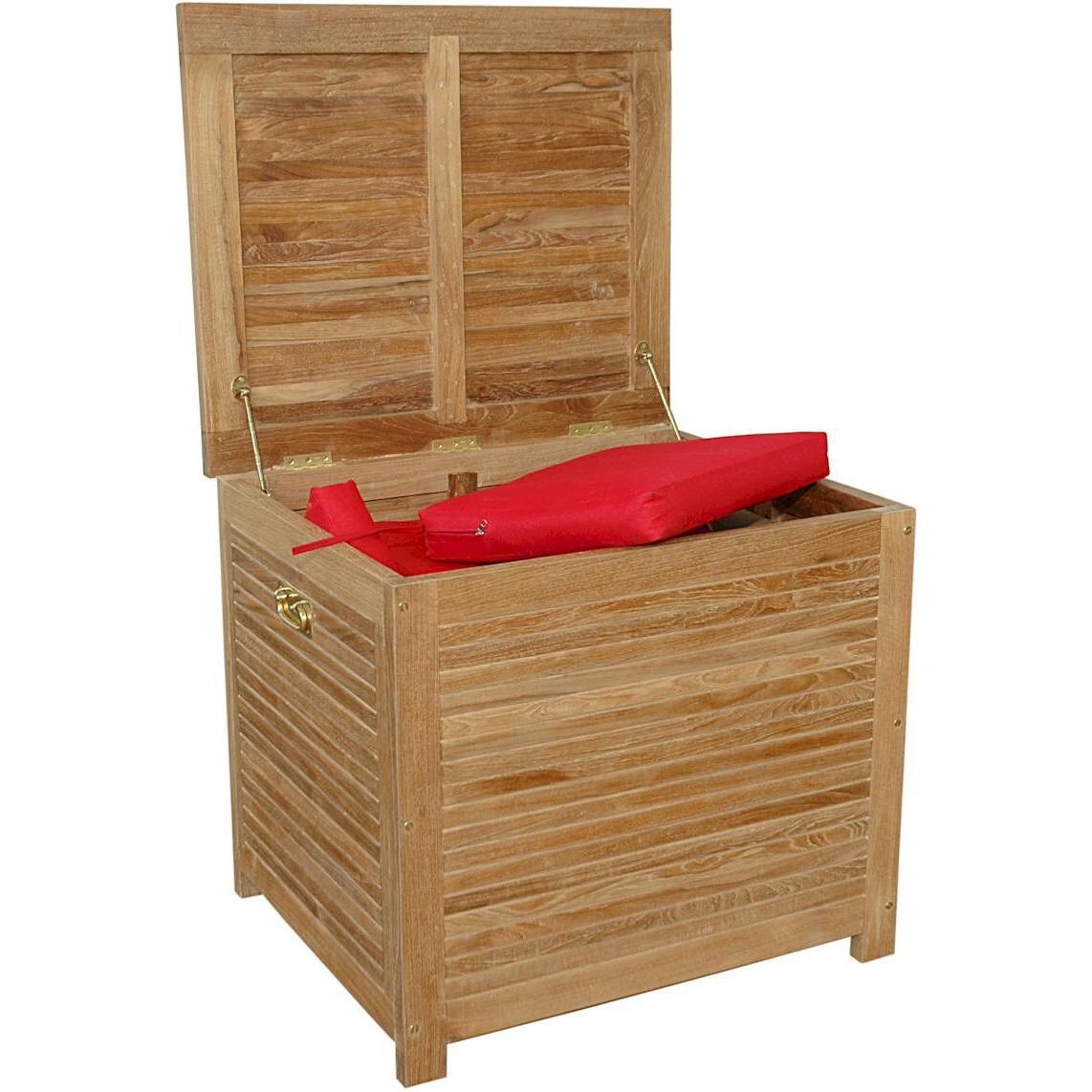 Anderson Teak Camrose Teak Patio Small Storage Box - Opened In Use (Cushions Not Included) thumbnail