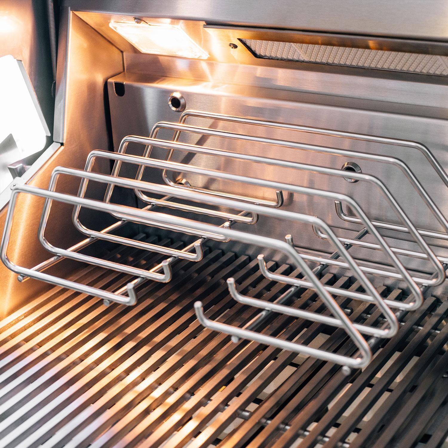 Summerset QST42-LP Quest 42-in 3 Burner Built-In Propane Gas Grill w/ Rear Infrared Burner, Rotisserie Kit, & Drop-In Griddle Plate - Rib Rack - Detail thumbnail