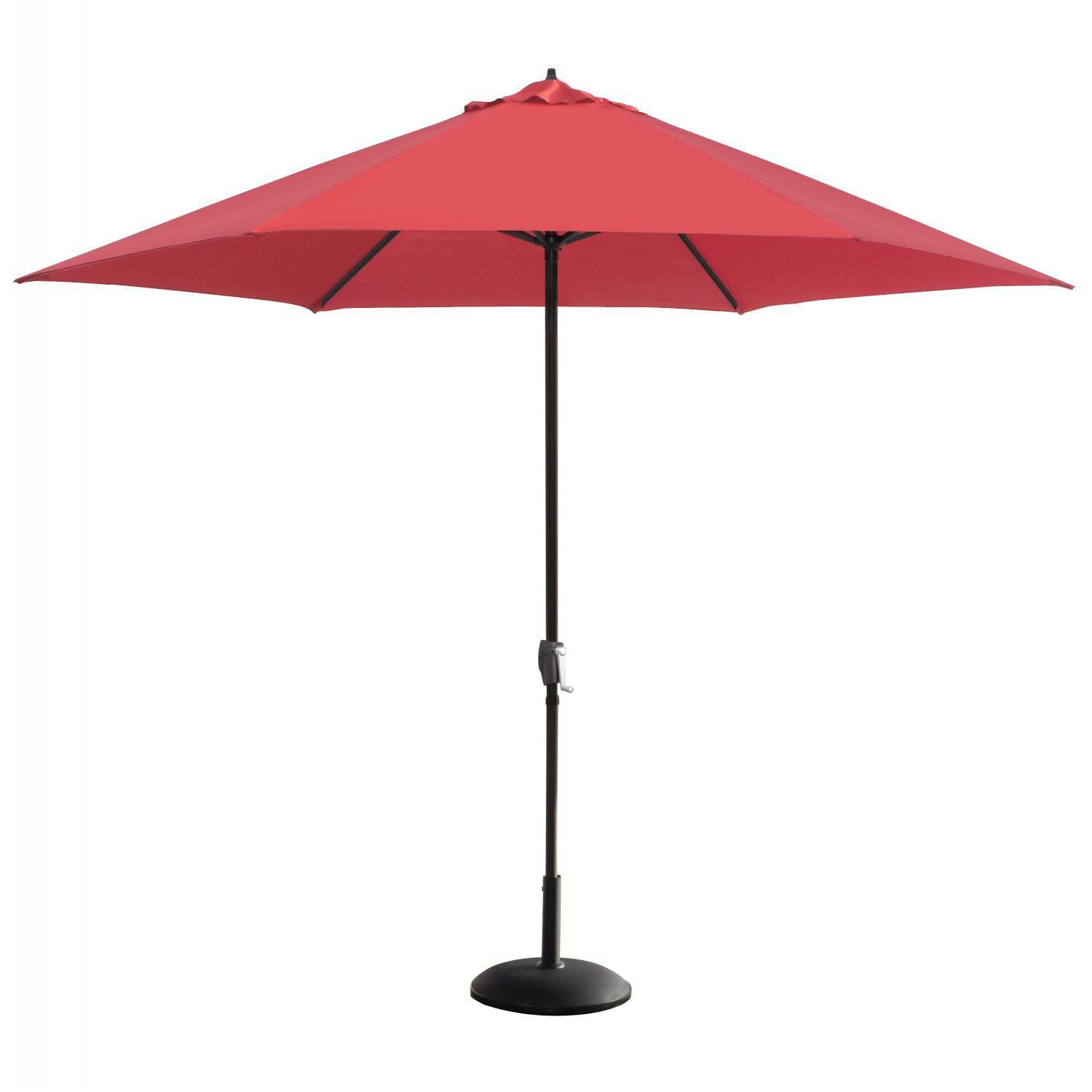 Astella 11 Ft. Aluminum Patio Umbrella W/ Crank Lift - Black Frame / Polyester Brick Canopy image