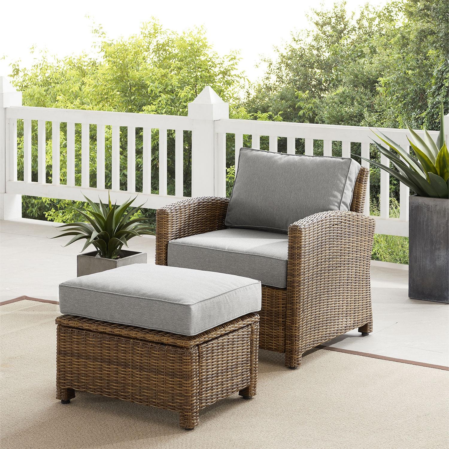 Ultimate Patio Branchwood 2 Pc Wicker Seating Set in Weathered Brown/Gray by - UP-92414WB-GY