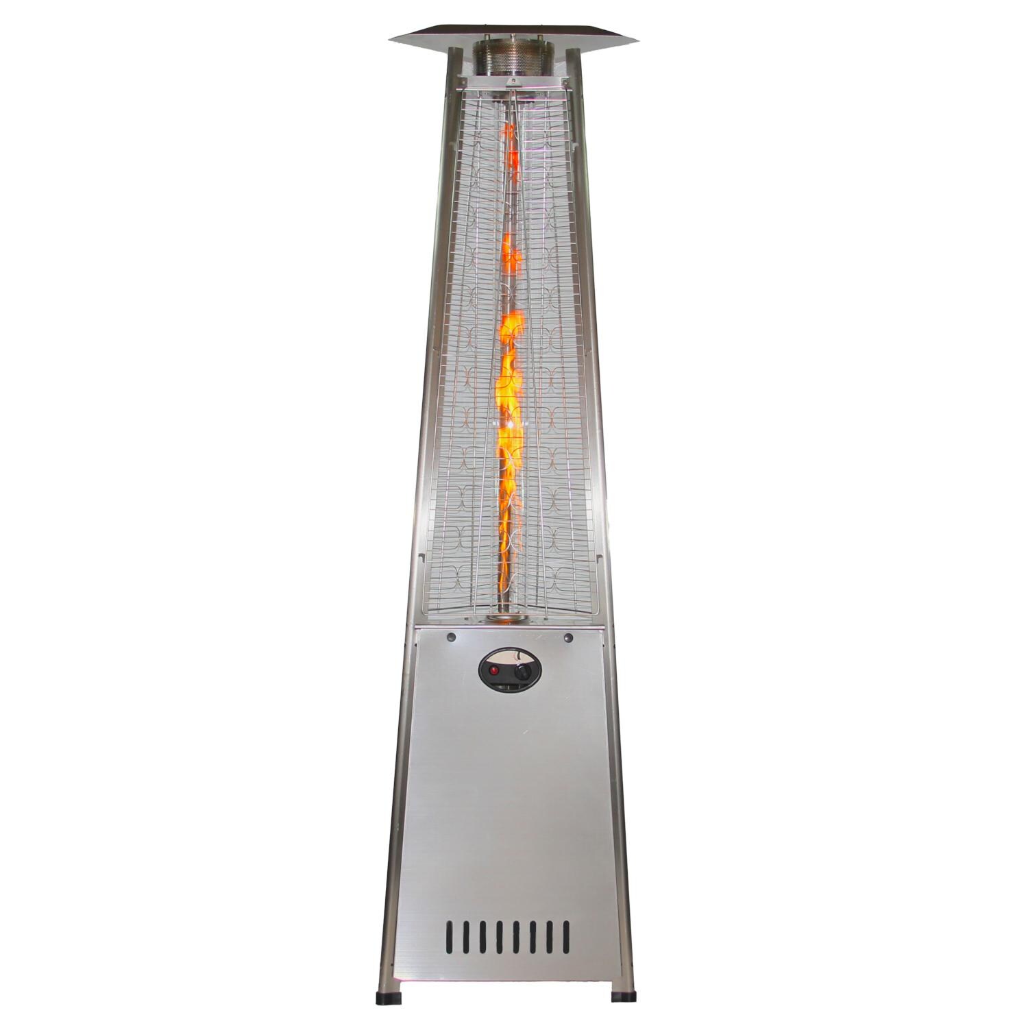 RADtec 93-Inch Pyramid Flame 41,000 BTU Propane Patio Heater - Stainless Steel - PYR-SSP