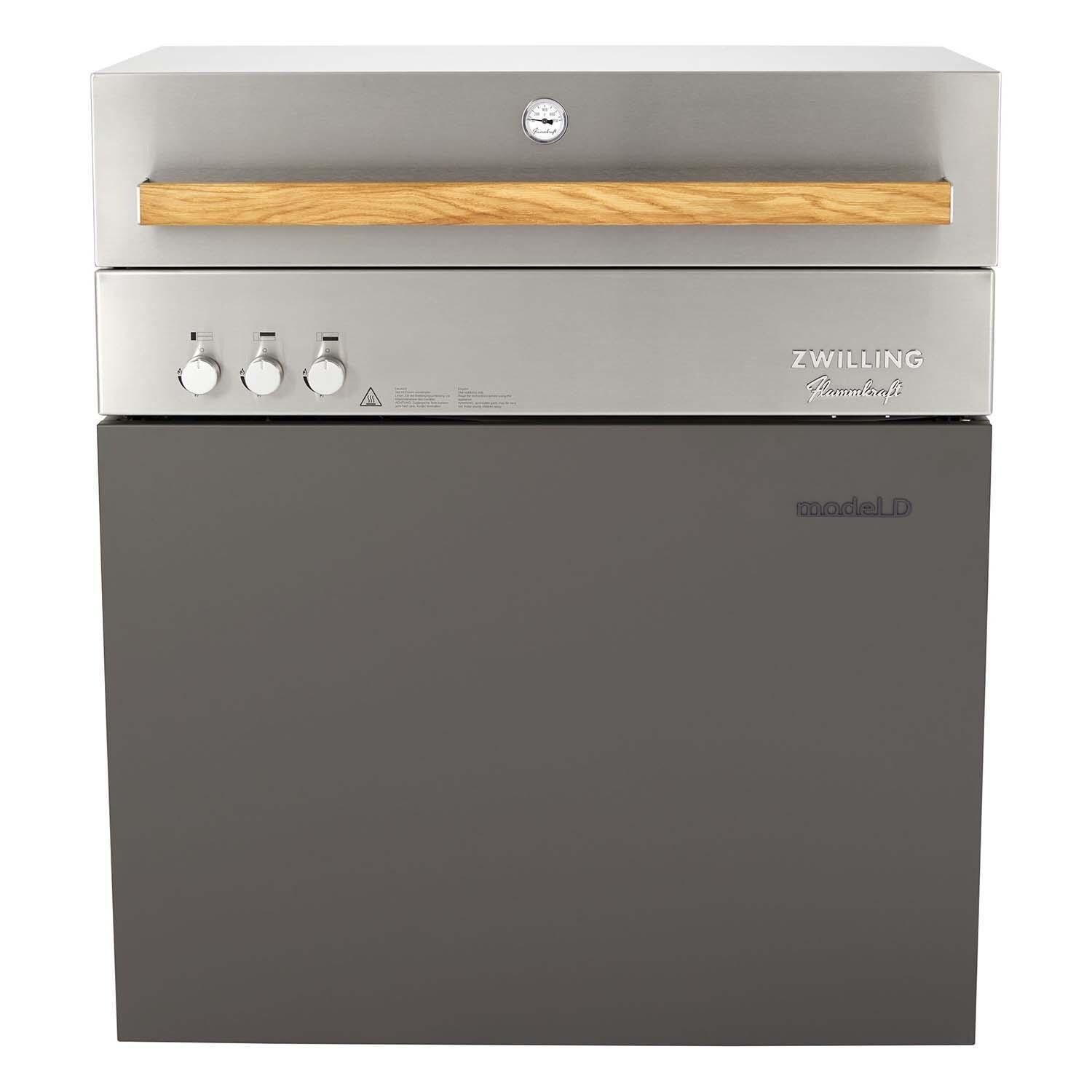 Flammkraft 1029540 Model D Propane Gas Grill - Deep Umbra - w/ Hood Closed - White Background thumbnail