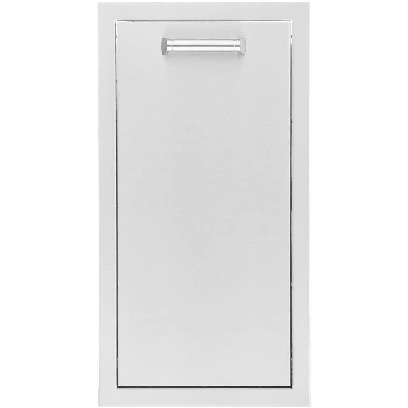 BBQGuys Signature 13-in Contempo/Traditional Stainless Steel Narrow Roll-Out Trash Bin  - White Background thumbnail