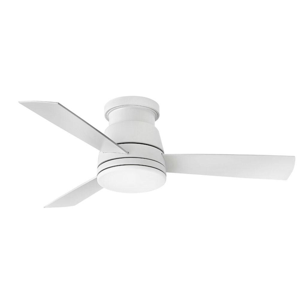Hinkley Lighting Trey 44 Inch Indoor / Outdoor Ceiling Fan W/ LED Lighting - Matte White - 902744FMW-LWD