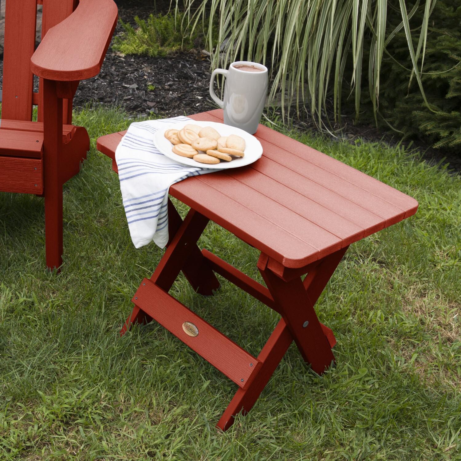 Lakeview Folding Adirondack Side Table - Rustic Red thumbnail