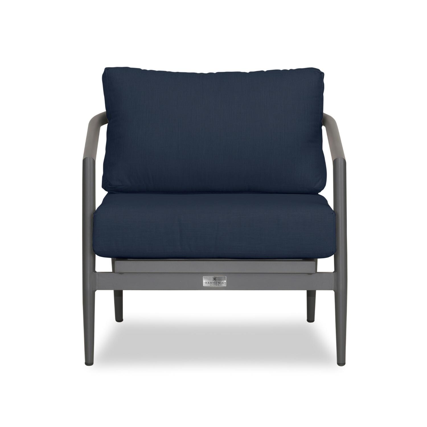 Midnight Cove Aluminum Club Chair in Slate/Spectrum Indigo by Lakeview Outdoor Designs