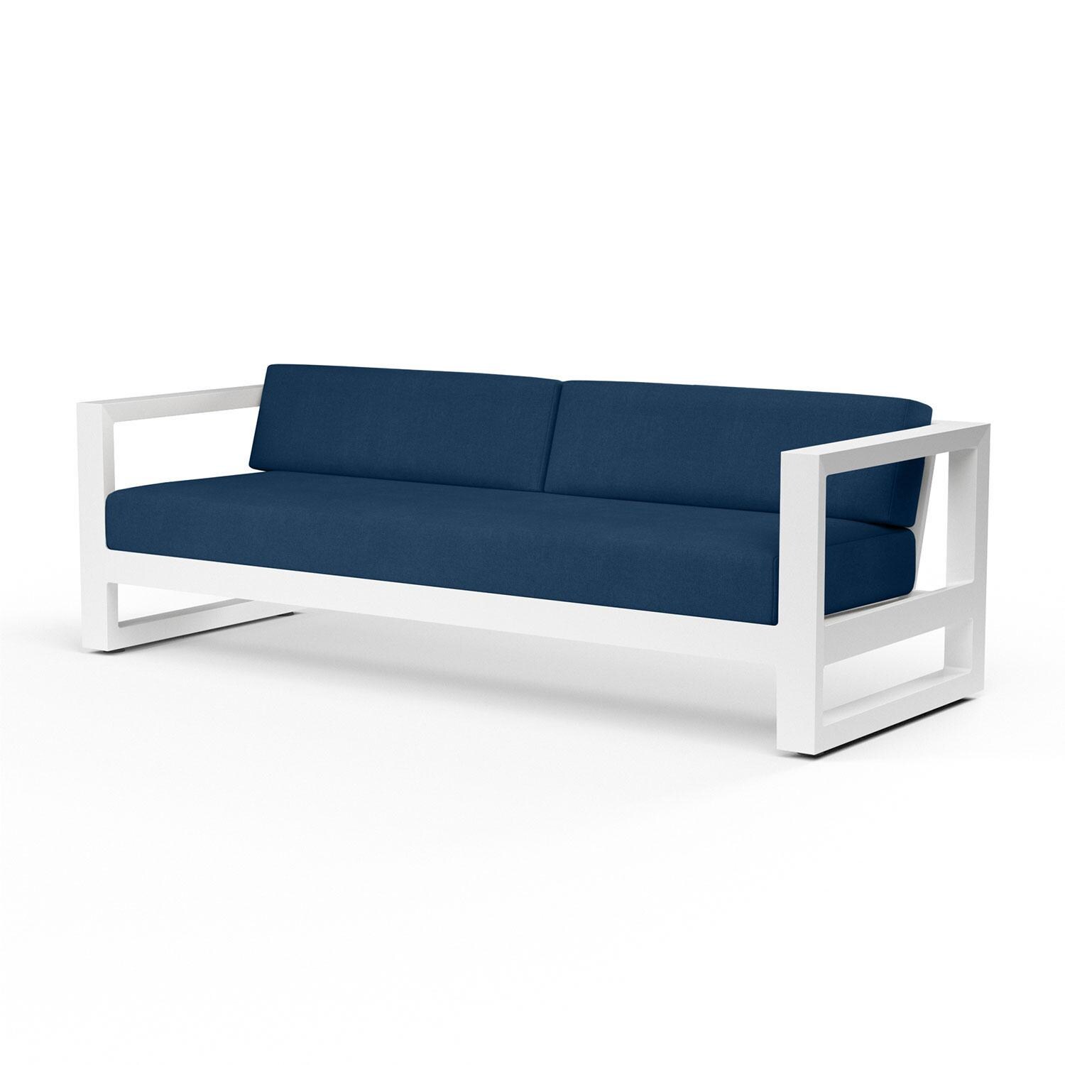 Newport Aluminum Patio Sofa in Spectrum Indigo w/ No Welt by Sunset West - Display - White Background thumbnail
