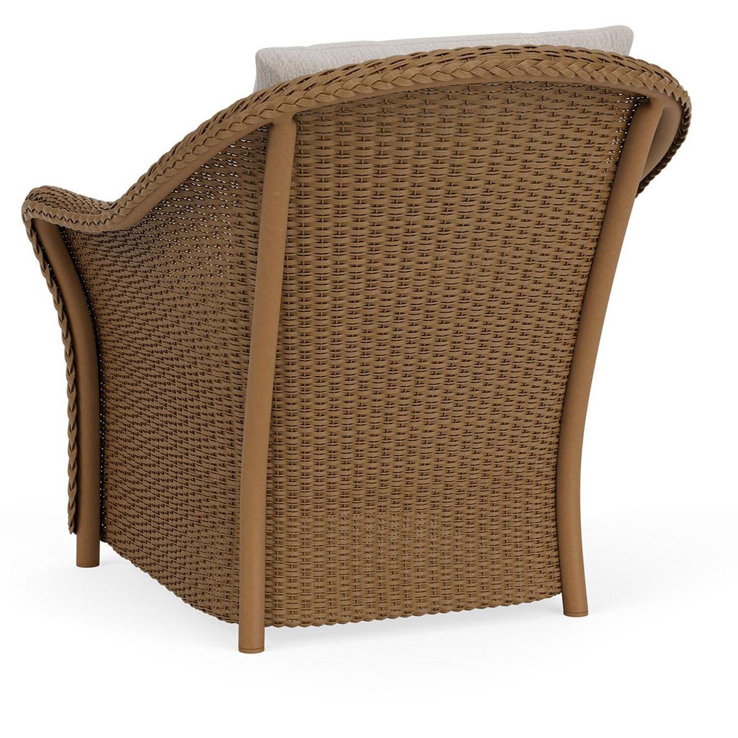 Lloyd Flanders Weekend Retreat Lounge Chair in Hickory Finish W/ Remy Cloud Fabric - Back Left thumbnail