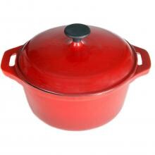Cajun Classic 5-Quart Enamel Cast Iron Dutch Oven - Red/Black - GL10487BER image