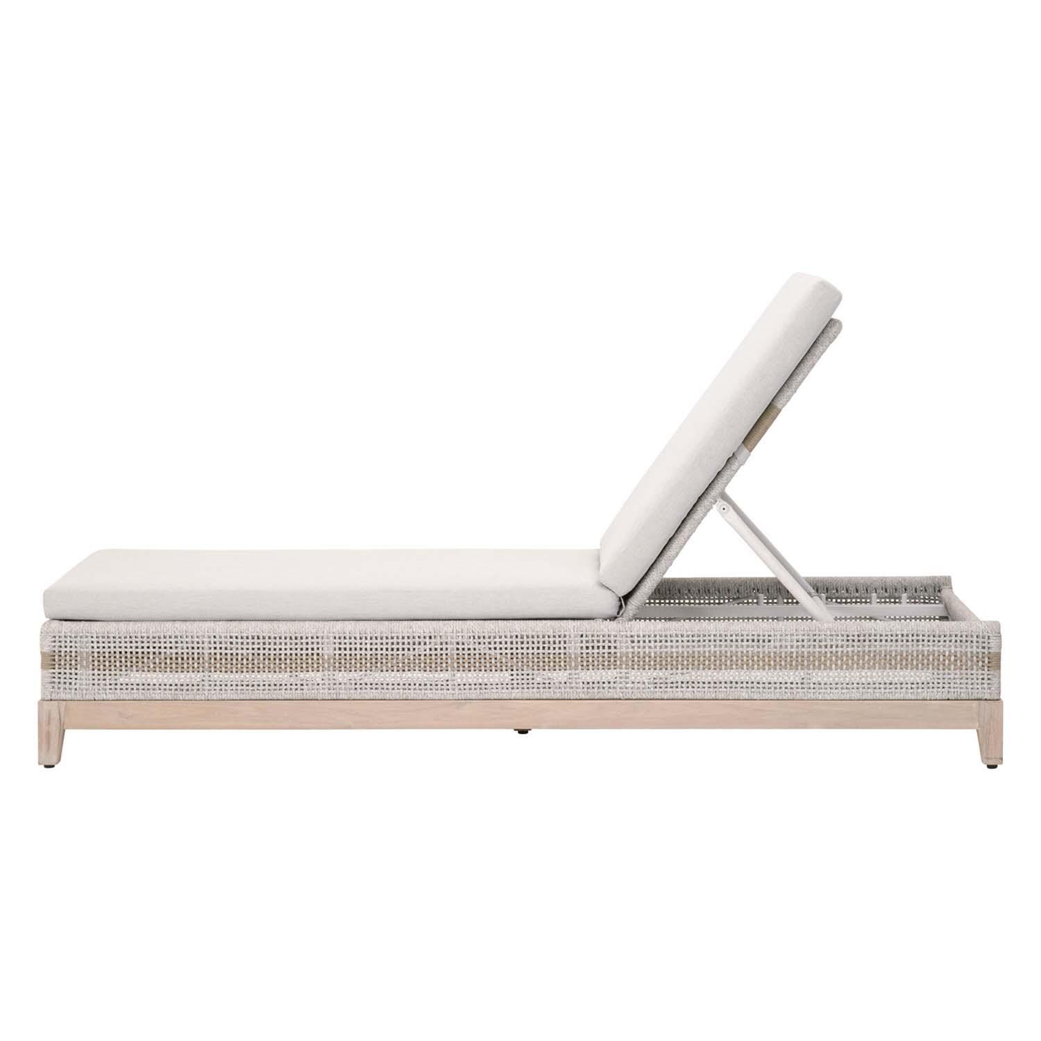 Lakeview Cocoa Way Woven Rope Chaise Lounge in Taupe & White - Adjusted Up thumbnail