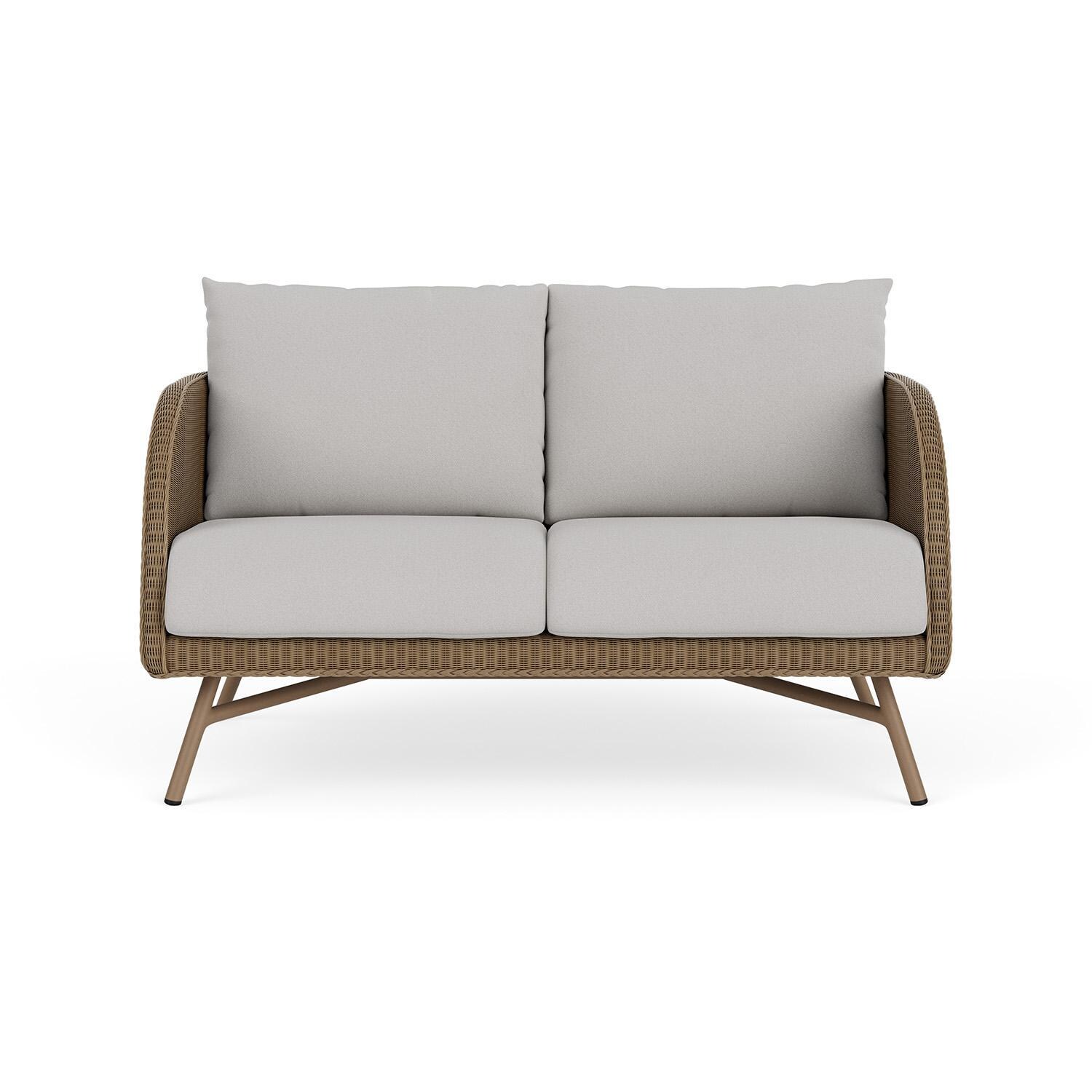 Lloyd Flanders Essence Loveseat W/Remy Cloud Fabric - Fawn Finish - Back Left thumbnail
