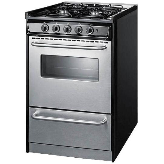 Summit Professional Series 20-Inch Freestanding Gas Range - Black - Angle thumbnail