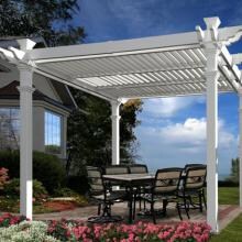 New England Arbors Avalon 10 X 10 Ft Louvered Pergola image