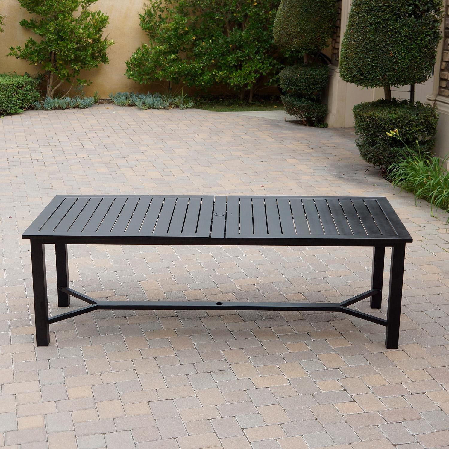 Elisabeth 11 Pc Cast Aluminum Dining Set w/ Extension in Antique Bronze by Darlee - Table Not Extended - Detail thumbnail