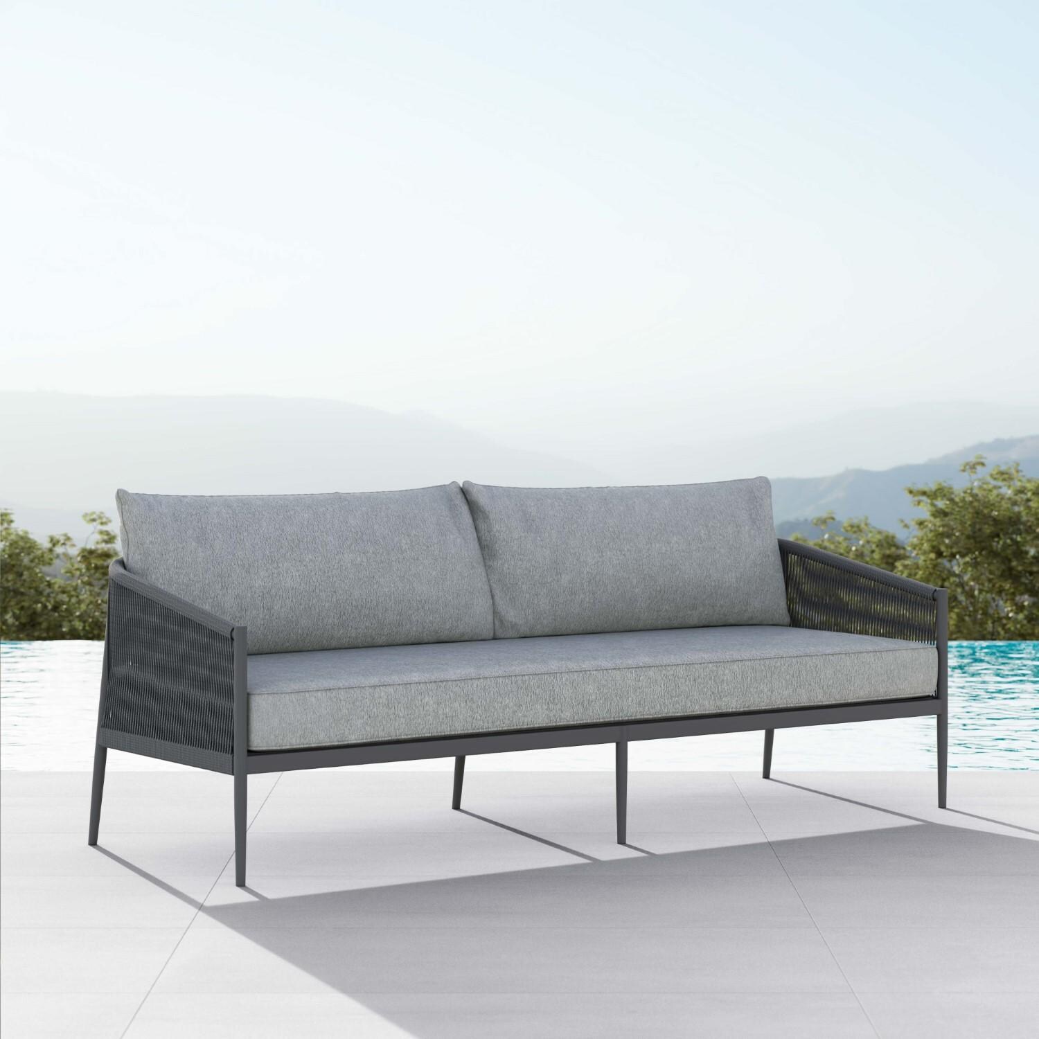 Catalina Woven Rope Sofa in Ash/Fog by Azzurro Living
