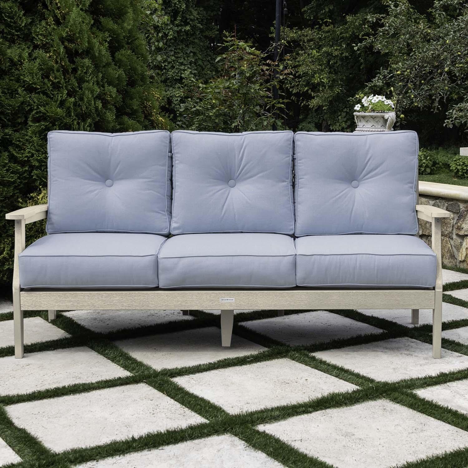 Blushing Bay 3 Person Recycled Plastic Sofa in Bliss Dew/Whitewash by Lakeview Outdoor Designs - Lifestyle thumbnail