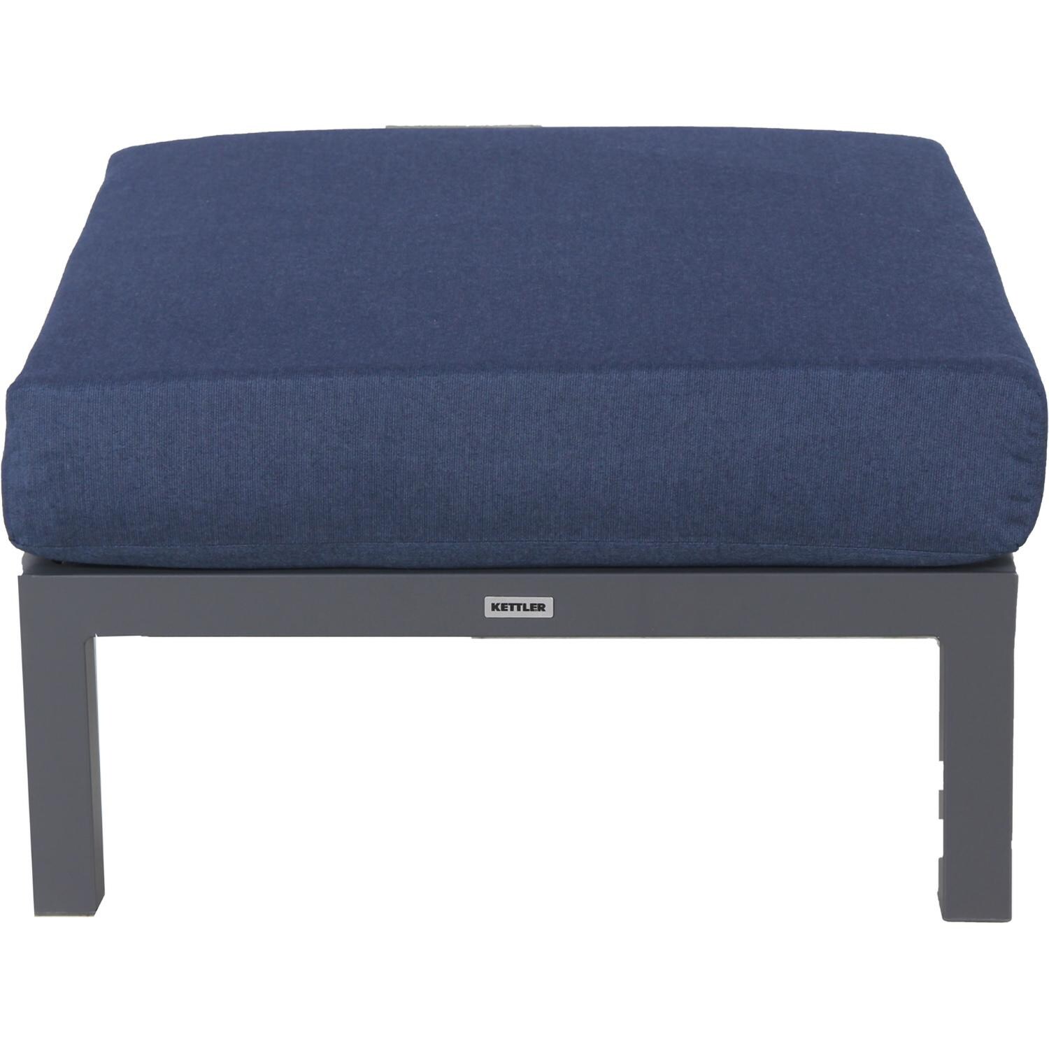 Elba Aluminum Ottoman in Charcoal / Spectrum Indigo - Front - White Background thumbnail