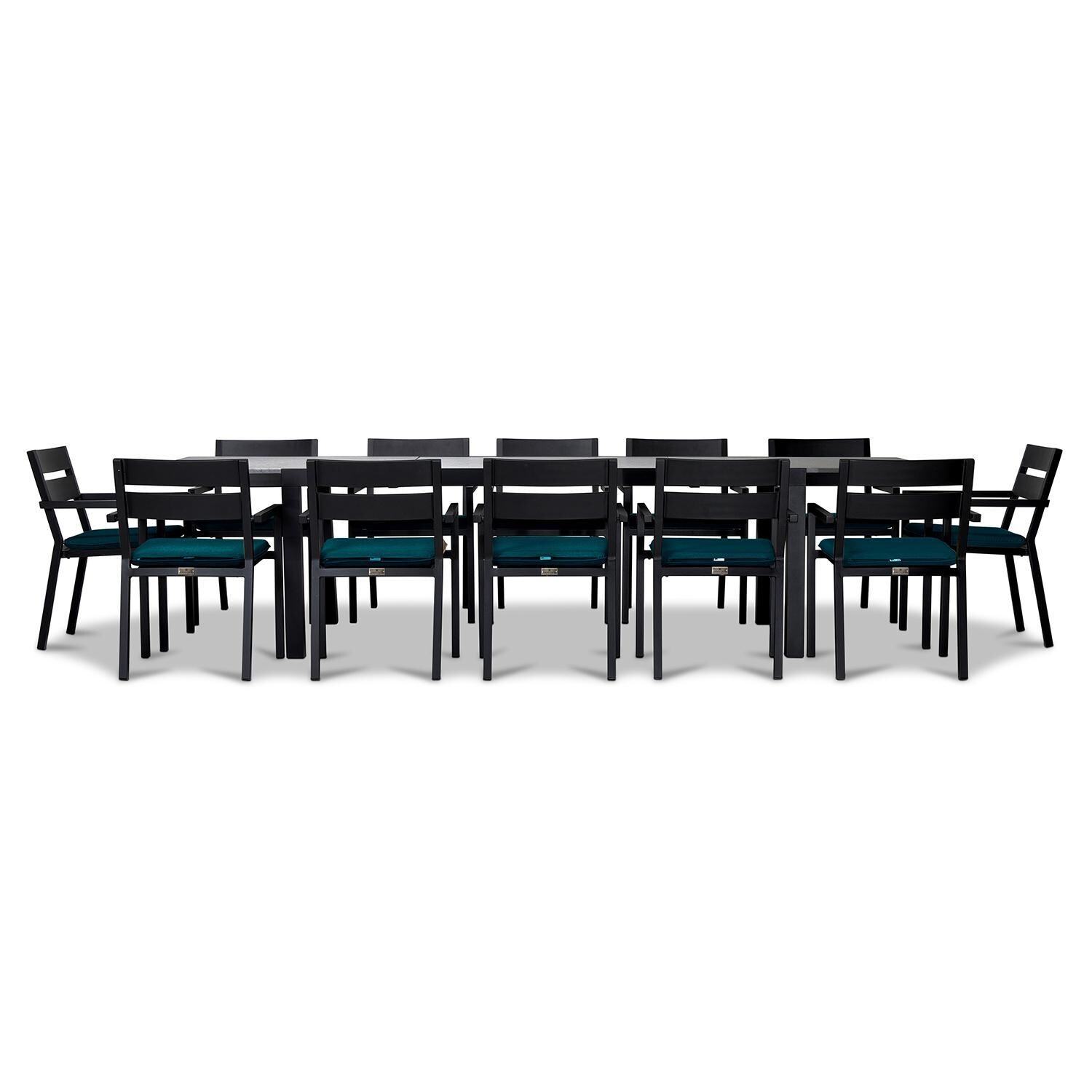 Calm Bay 13 Pc Extendable Dining Set in Black/Spectrum Peacock by Lakeview - White Background 3 thumbnail