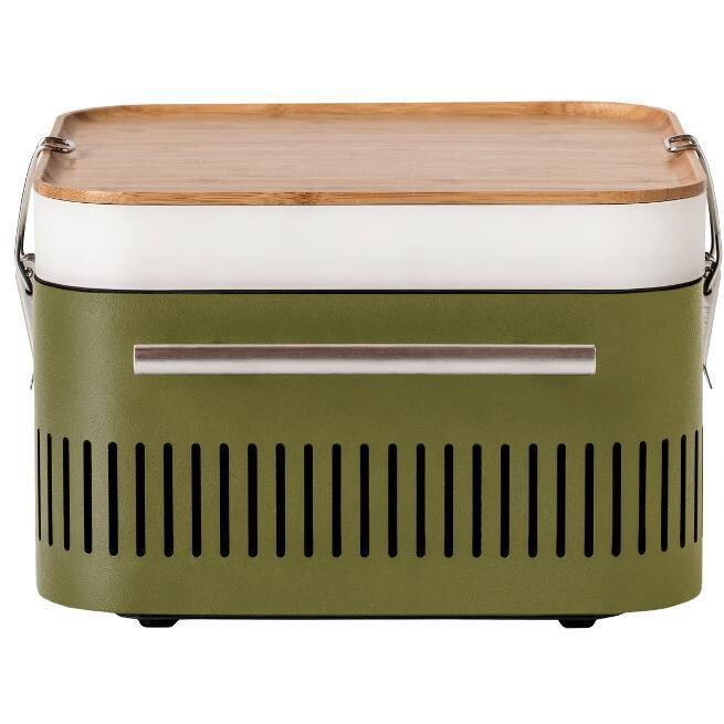 Everdure HBCUBEKUS CUBE 17-Inch Portable Charcoal Grill - Khaki - Side