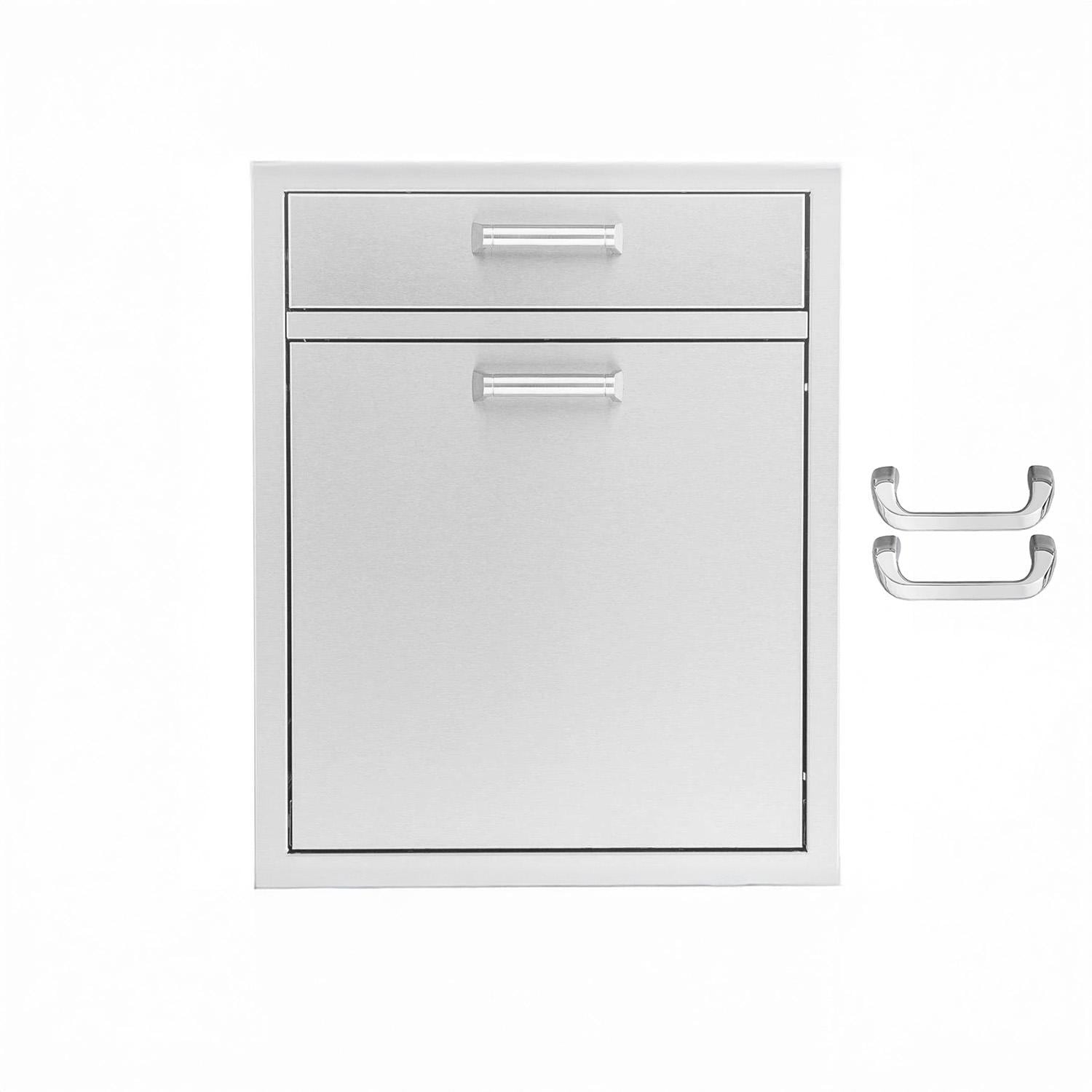 BBQGuys Signature 20-in Stainless Steel Single Drawer w/ Roll-Out Trash & Recycling Bin Combo - BBQ-TR-DR1