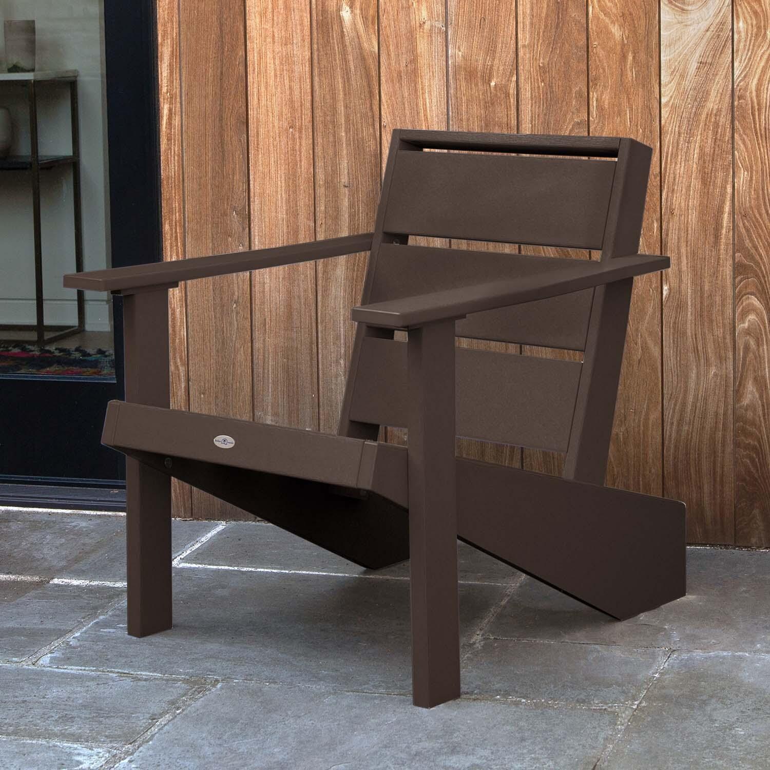 Hazel Cove Recycled Plastic Adirondack Chair in Mangrove Brown by Lakeview Outdoor Designs - Lifestyle thumbnail
