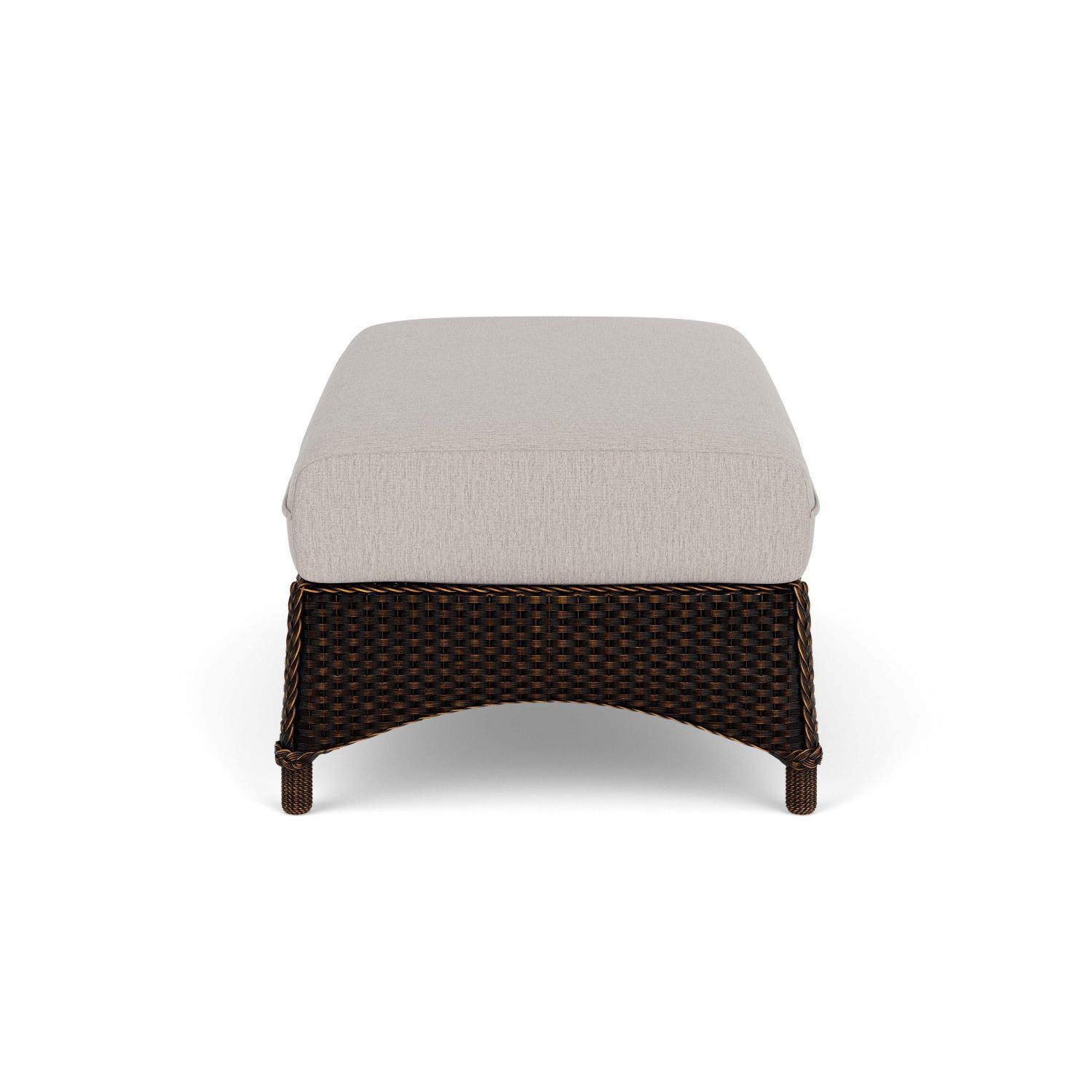 Lloyd Flanders Mandalay Large Ottoman in Mink Finish with Remy Cloud fabric - Side thumbnail