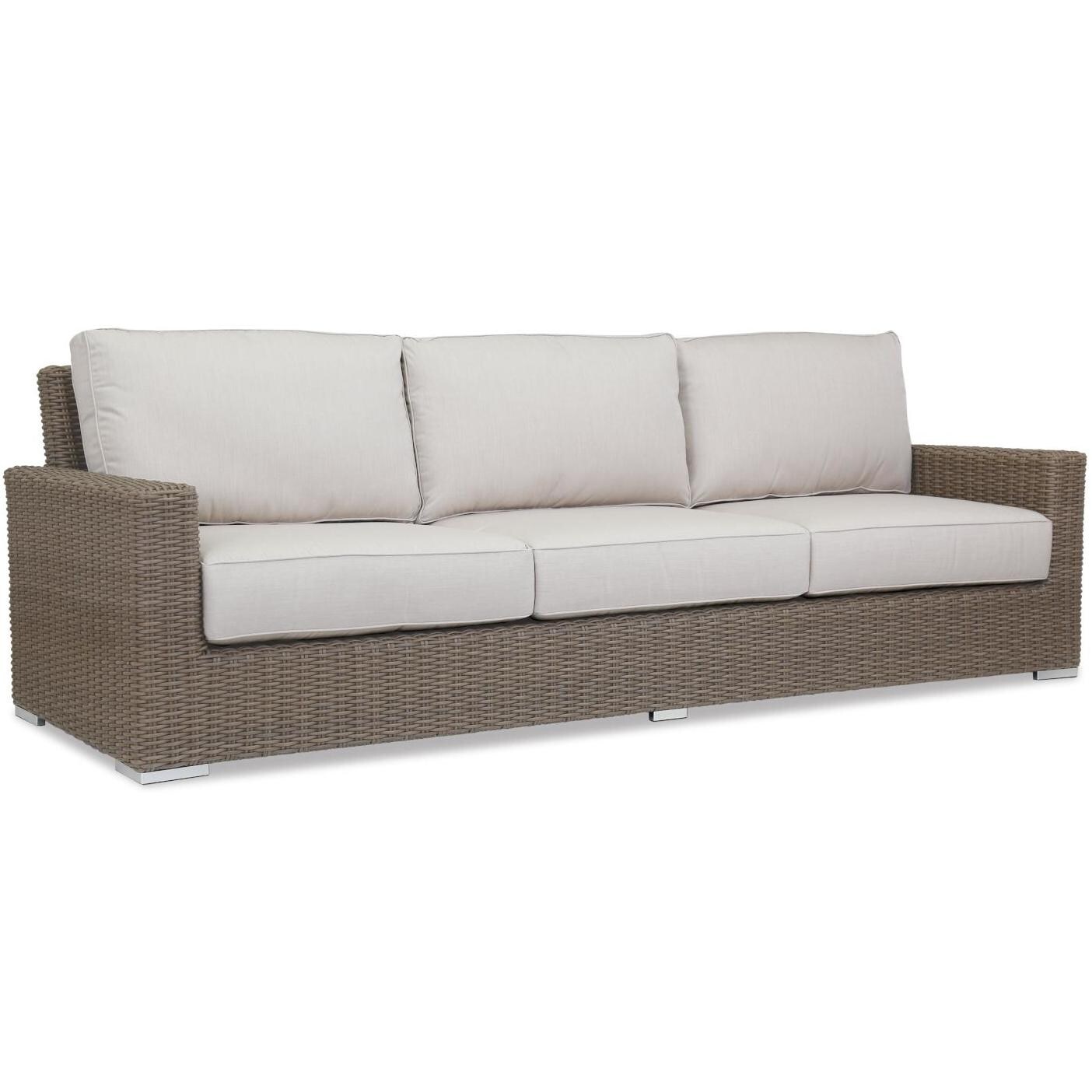 Coronado Wicker Patio Sofa W Sunbrella Canvas Flax Cushions By Coronado Wicker Patio Sofa W Sunbrella Canvas Flax Cushions By Sunset West Bbqguys