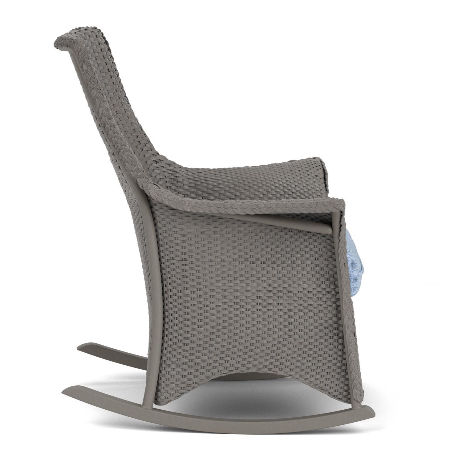 Lloyd Flanders Mandalay Porch Rocker in Pewter Finish with Demo Skyway fabric - Side thumbnail