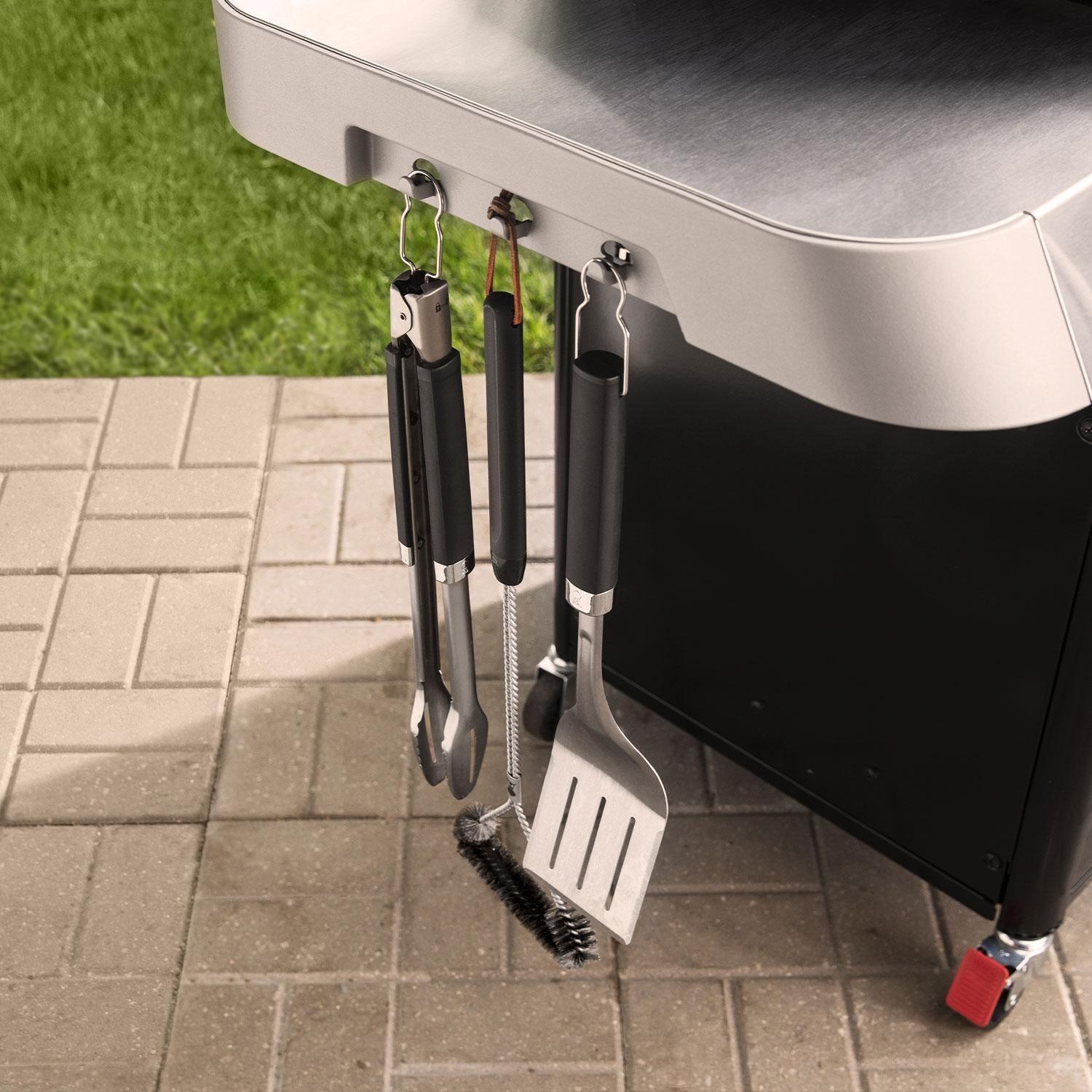 Weber GENESIS 1500011 E-315 Propane Grill - Black - Utensil Holder - Lifestyle