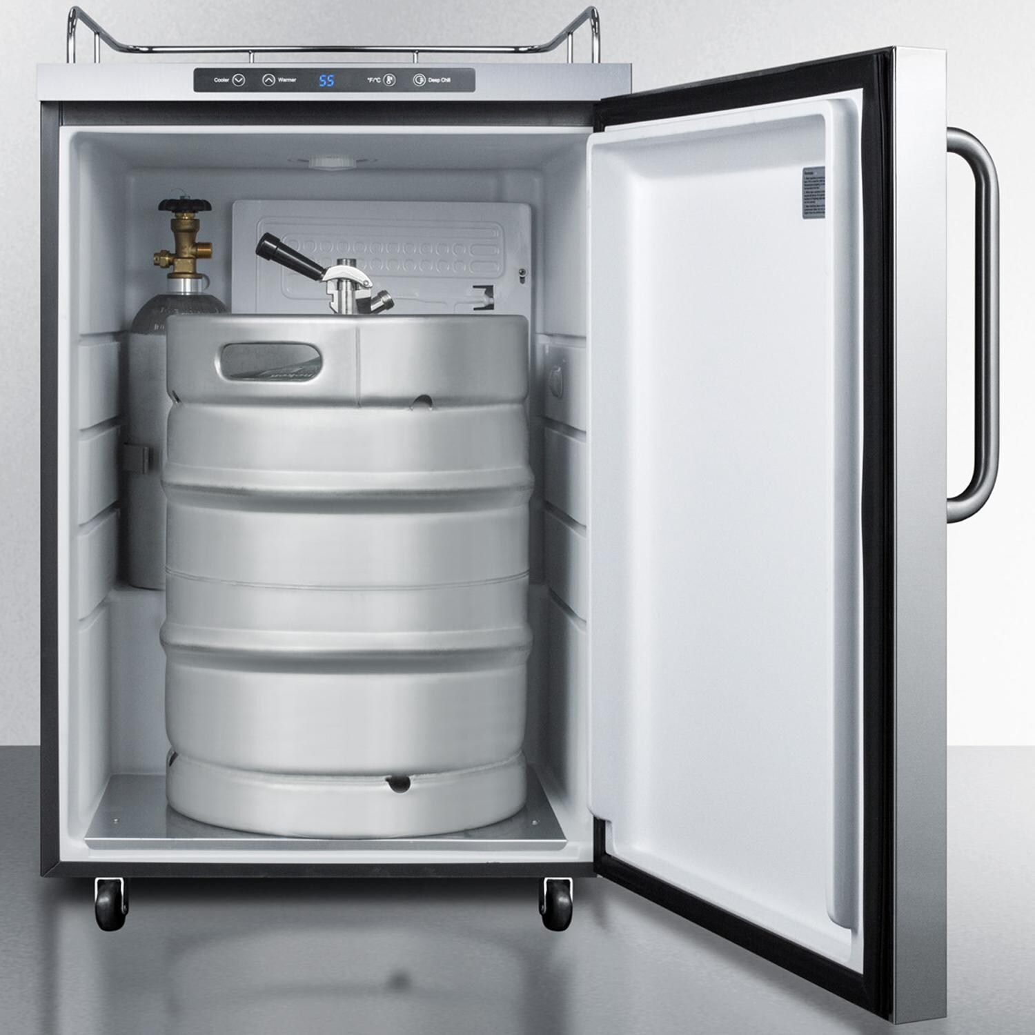 Summit Commercial SBC635MOS7NK 24-Inch 5.6 Cu. Ft. Outdoor Rated DIY Tap Beer Dispenser / Kegerator - Towel Bar Handle - Shown With Keg (not included) thumbnail