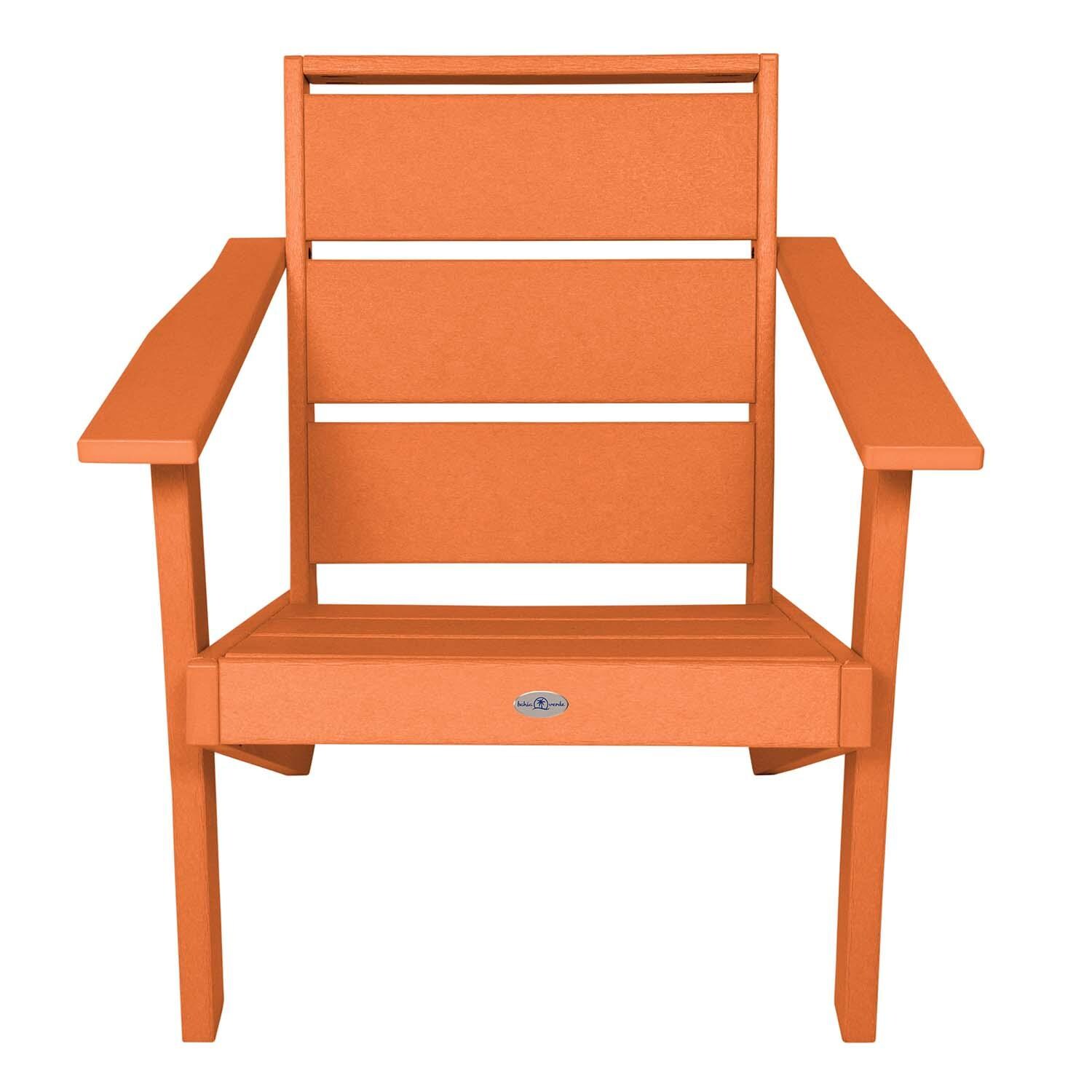 Hazel Cove Recycled Plastic Adirondack Chair in Citrus Orange by Lakeview Outdoor Designs - White Background thumbnail
