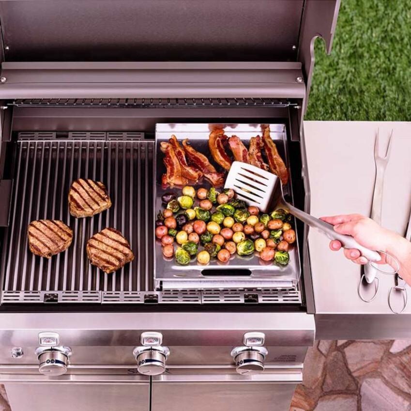 Saber Select R52SC0421 4-Burner 30-Inch Infrared Propane Gas Grill - Accessory Griddle with Bacon (Griddle Sold Separately) thumbnail