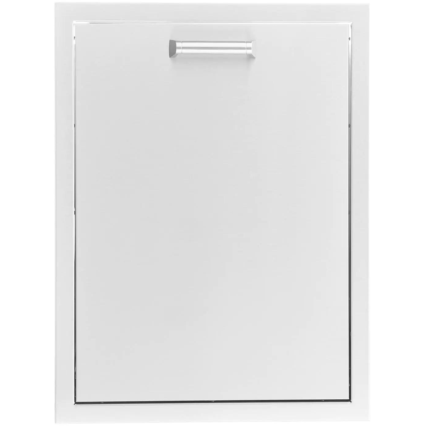 BBQGuys Signature 20-Inch Stainless Steel Roll-Out Double Trash & Recycling Bin - White Background thumbnail