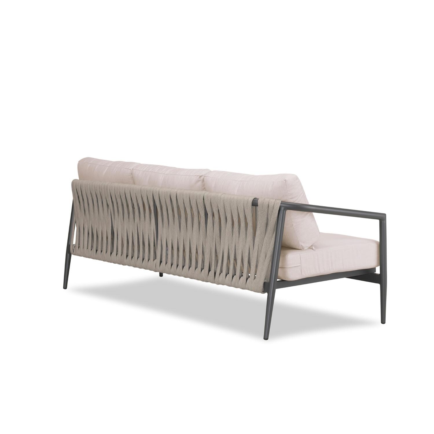 Lakeview Midnight Cove 3 Person Aluminum Sofa in Slate/Pebble Gray/Cast Silver - Back Right - White Background thumbnail