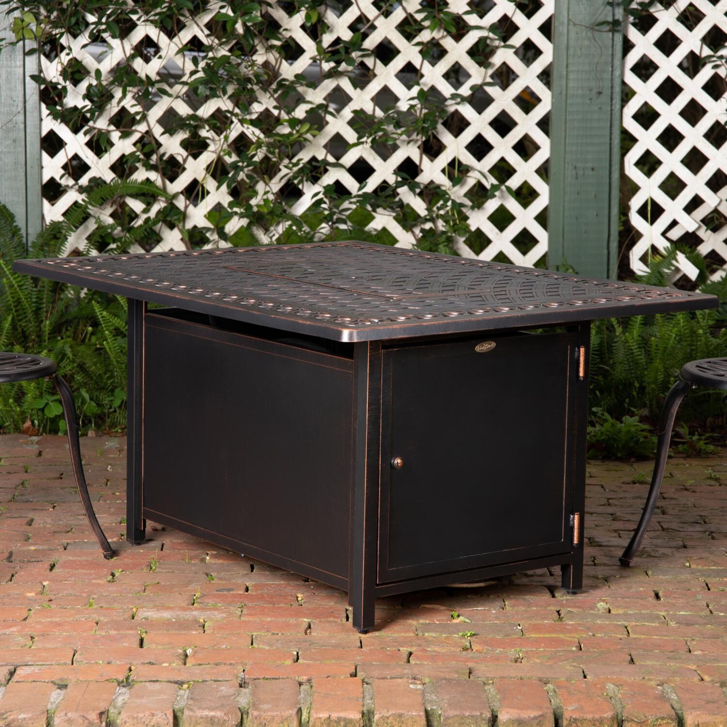 Ultimate Patio 62976-NG Lion Sands 48-Inch Rectangular Aluminum Natural Gas Fire Pit - Burner Cover thumbnail